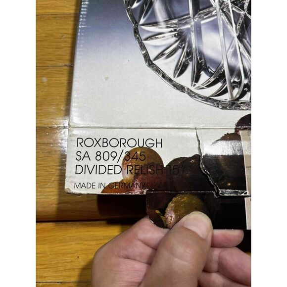 Mikasa Roxborough Crystal 15" Divided Relish Tray Plate Germany w/ Box EUC - Picture 4 of 4